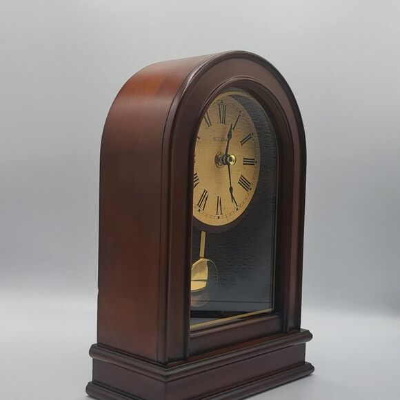 Bulova Hardwick Clock, Table top, Walnut Brown - Picture 2 of 4